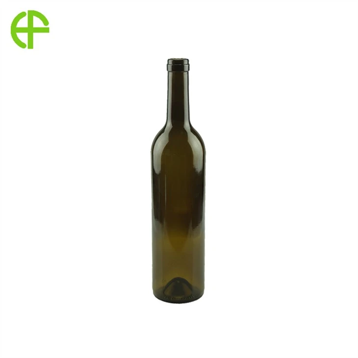 750 ml starožitná sklenená fľaša Bordeaux